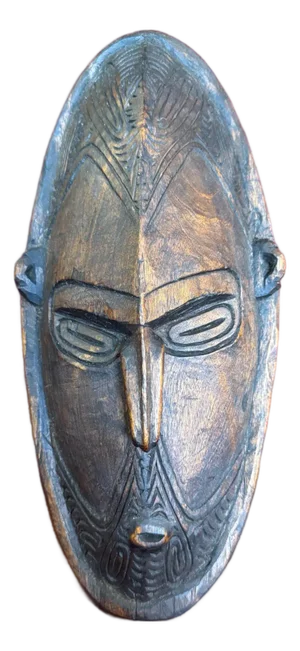 Late 19th Century Old Handcarved Tribal Wooden Mask- Marik Lakes Region of Lower Sepik River, New Guinea