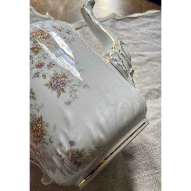 Rosenthal Germany Early 20th Century Floral Motif Porcelain Tea Pot After Rc Rosenthal; No Lid For Sale - Image 4 of 9