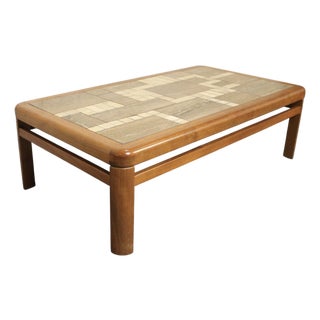 Mid 20th Century Handmade Danish Ceramic Tile and Teak Coffee Table by Haslev For Sale