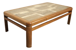Mid 20th Century Handmade Danish Ceramic Tile and Teak Coffee Table by Haslev