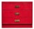 Mid-Century Modern Hollywood Regency Red Three Drawer Chest For Sale