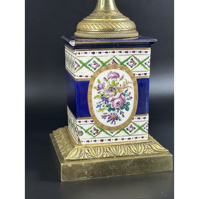 Antique Napoleon III French Sèvres Bronze and Porcelain Vases, 1870s, Set of 2 For Sale - Image 9 of 11