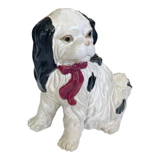 Staffordshire Style Black and White Spaniel For Sale