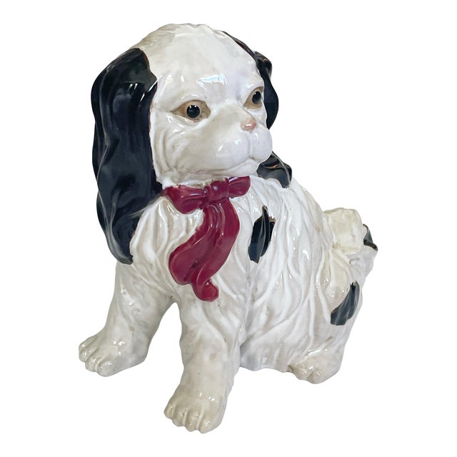 Staffordshire Style Black and White Spaniel For Sale