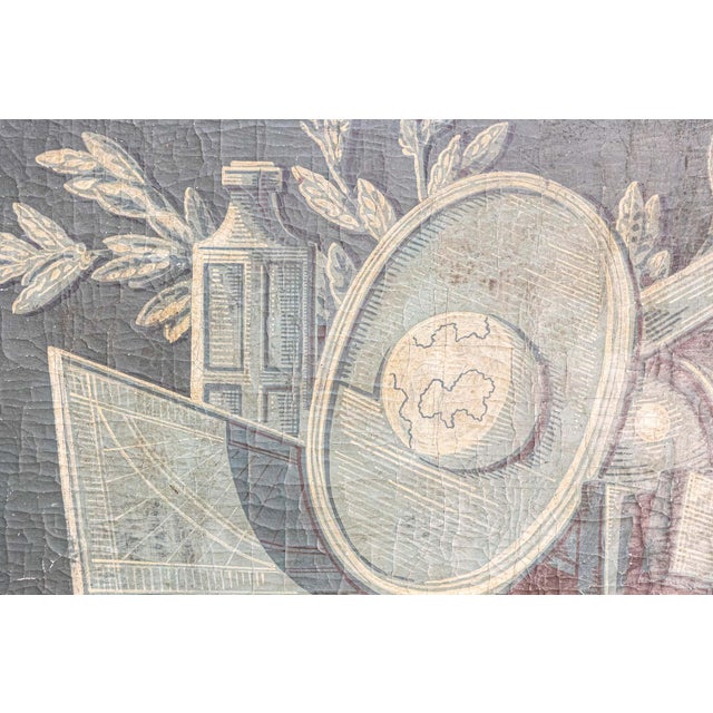 Wood French Louis XVI Style 19th Century Trumeau with Painted Allegory of Science For Sale - Image 7 of 11