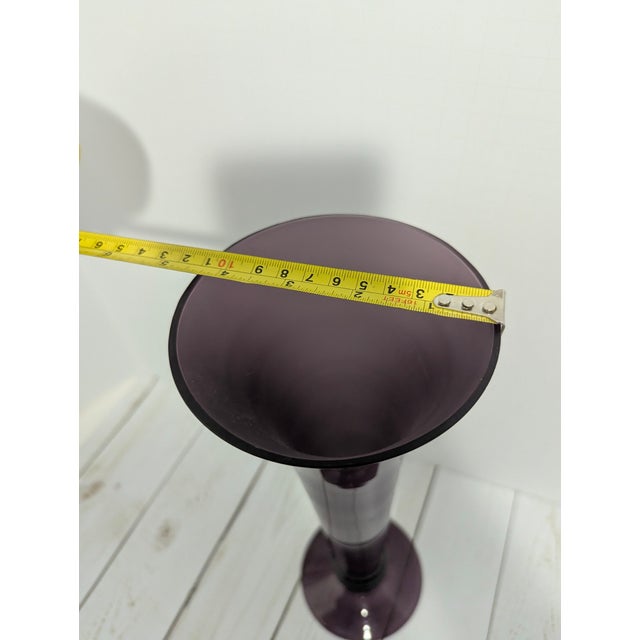 Lovely purple frosted vase. Vintage and classic! Stands at 13 1/4 tall and a beautiful color!