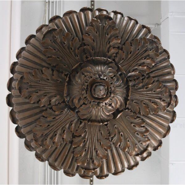 Mid 20th Century Neoclassical Bronze Painted Composition Plaster Basket Pendant Light For Sale - Image 12 of 15