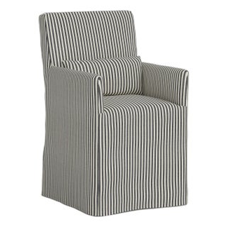 Slipcover for Stoffer Home x Cloth & Company for Lindy Slipcover Dining Armchair in Jane Stripe Carbon For Sale