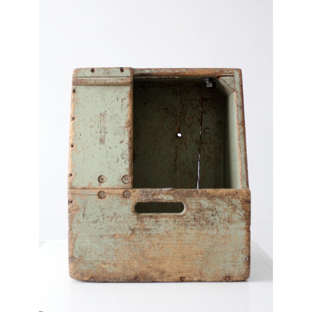 Farmhouse Vintage Bell System Wood Tool Box For Sale - Image 3 of 17