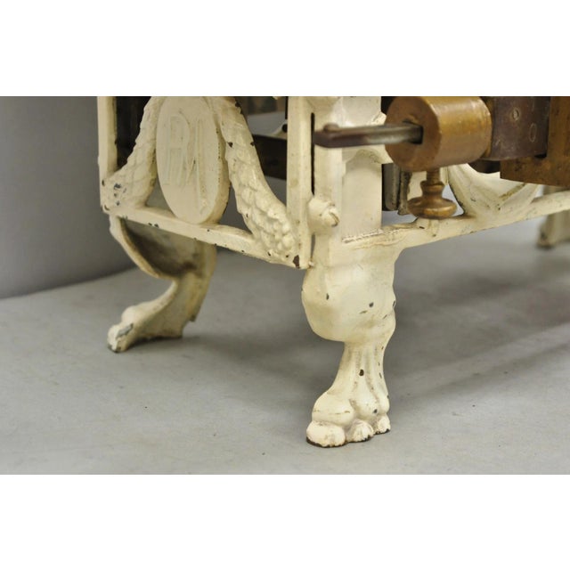 Antique Putzeys & Melot Liège Belgium Neoclassical Style Cast Iron Baby Scale For Sale - Image 13 of 18
