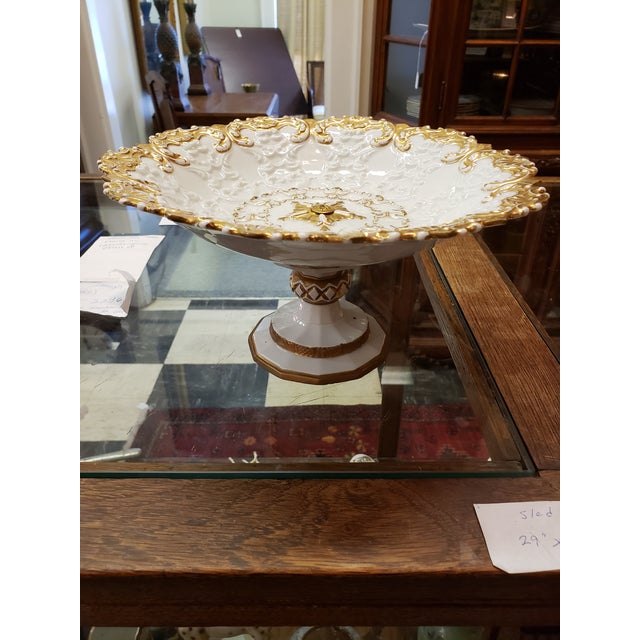 Meissen White & Gold Compote With Stand Chairish