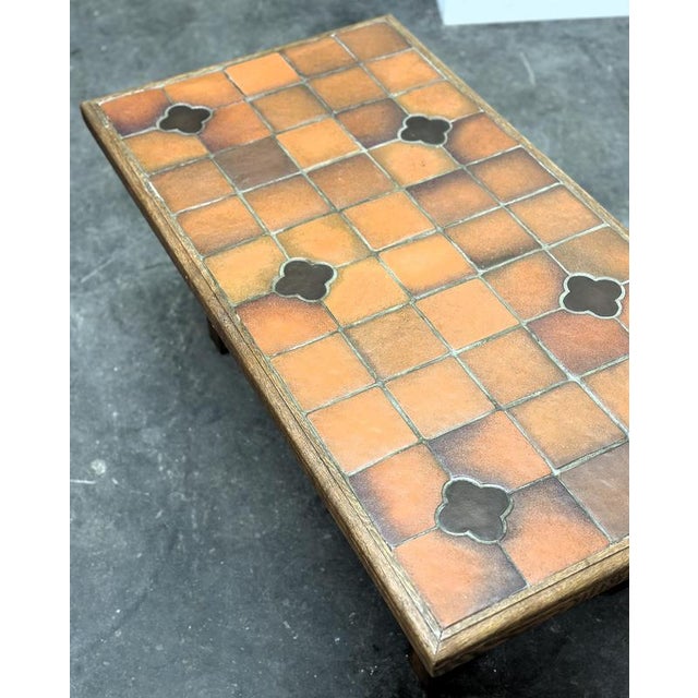 Vintage French Terracotta Tomettes Tile Coffee Table, 1960s For Sale - Image 8 of 14