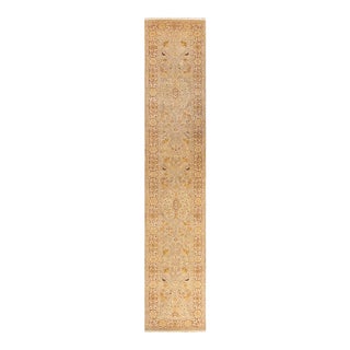 Eclectic, One-of-a-Kind Hand-Knotted Runner Rug - Ivory, 2' 7" x 14' 2" For Sale