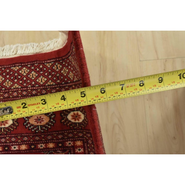 Bokhara Rug 5’2” X 7’9” Red Wool Tribal Hand-Knotted Oriental Carpet For Sale - Image 11 of 13