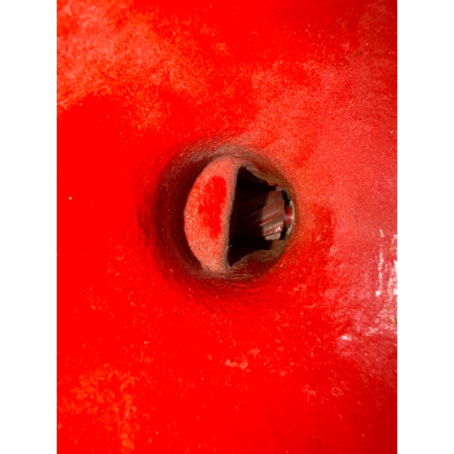 Red Antique Painted Iron Coles MFG Co. Coffee Grinder For Sale - Image 8 of 8