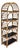 Coastal British Colonial Style Tortoise Bamboo Etagere Bookcase Shelf Arched For Sale
