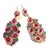 Bochic “Orient” Ruby, Green Agate & Amethyst Earrings Set In 18K Gold & Silver For Sale - Image 9 of 12