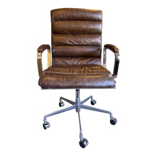 Restoration Hardware Oviedo Leather Desk Chair For Sale