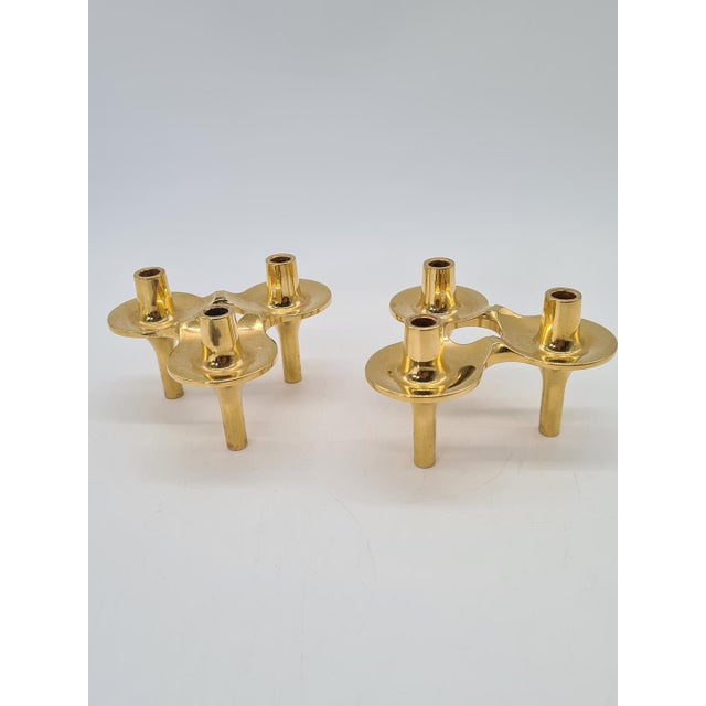 Orion Modular Candlesticks in Brass from BMF, Denmark, 1970s, Set of 2 For Sale - Image 9 of 13