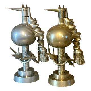 Wifredo Lam, Oiseaux de Feu (A+B) Sculptures, 1970s, Metal, Set of 2 For Sale