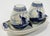 Traditional Vintage Traditional Hand-Painted Delft Ceramic Salt and Pepper Shakers in Tray - 3pcs For Sale - Image 3 of 10