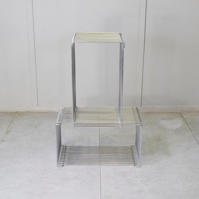 Mid-Century Modern Wire Steel Pantonova Side Tables by Verner Panton for Fritz Hansen, 1970s, Set of 2 For Sale - Image 3 of 7