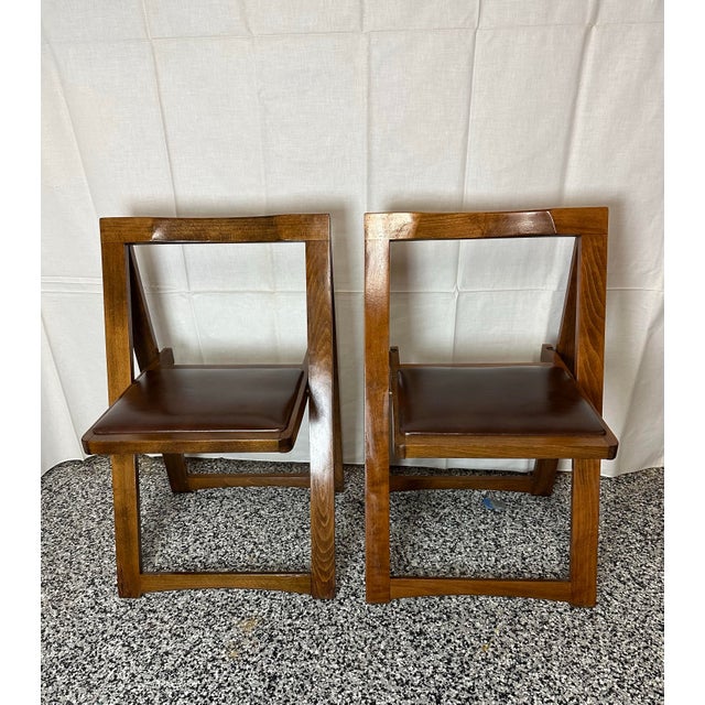 Pair of 1960s MCM Aldo Jacober for Bazzani Style Trieste Model Folding Chairs For Sale - Image 9 of 9