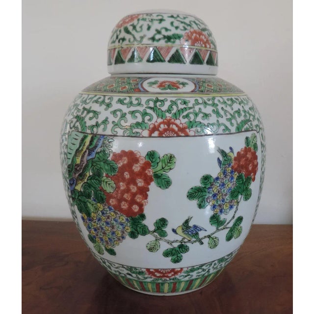 19th Century Large 19th Century Chinese Famille Vert Porcelain Vase Jar For Sale - Image 5 of 11