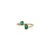 Early 21st Century 14k Gold Open Bypass Octagon Cut Emerald & Diamond Toi Et Moi Ring Size 6.5 For Sale - Image 5 of 17