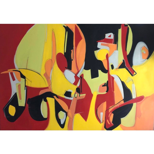 Making Lemonade by Amy Hutcheson | Oil on canvas Abstract composition with vibrant colors. For Sale