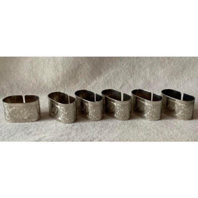 Set of Six English Double Silverplate Napkin Rings - Classical Elegance For Sale - Image 9 of 18