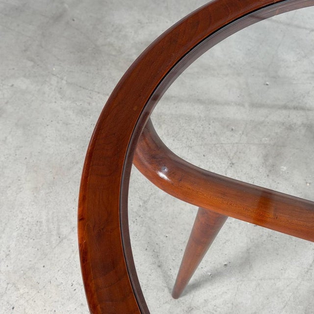 Wood Round Walnut Coffee Table by Nicolay Diulgheroff, Italy, 1950s For Sale - Image 7 of 15