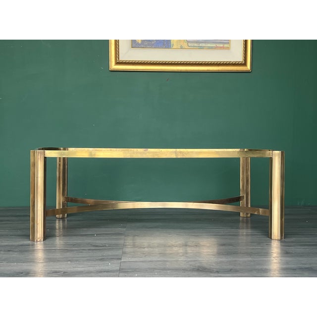 Mid-Century Mastercraft Brass Coffee Table With Glass Top For Sale - Image 10 of 16
