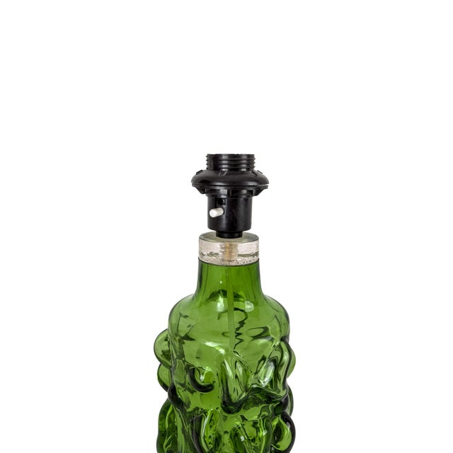 Scandinavian Modern Green Art Glass Table Lamp, Sweden, 1970s For Sale - Image 3 of 9