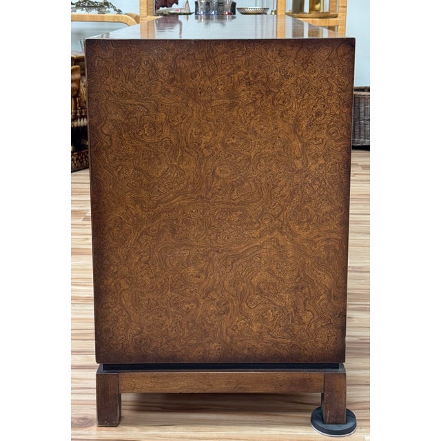 Vintage Founders Furniture Burl Wood Nine Drawer Lowboy Dresser For Sale In Kansas City - Image 6 of 12