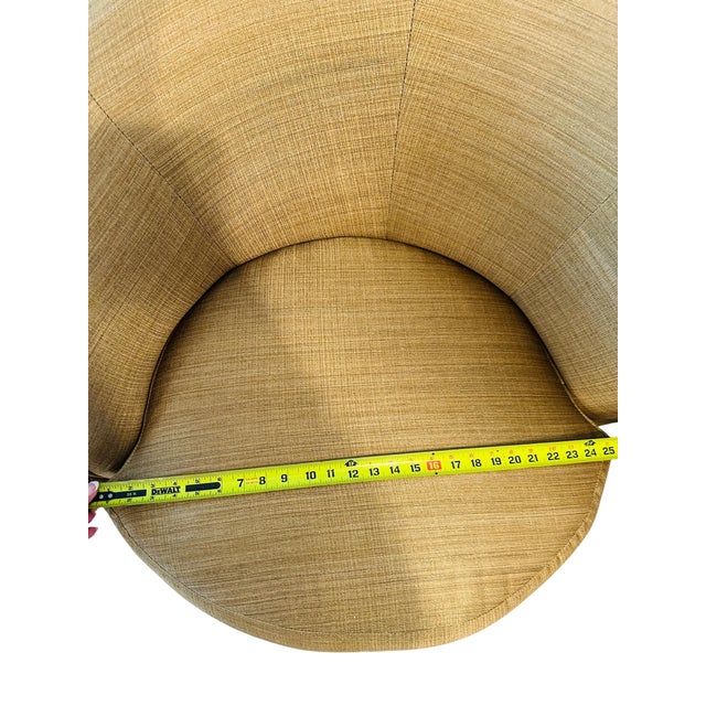 Gold Pair of Schnadig for Havertys Contemporary Barrel Swivel Chairs in Toasted Maize Made in U S A For Sale - Image 8 of 14
