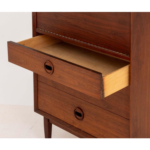 Modern Fall-Front Walnut Secretary For Sale - Image 9 of 11
