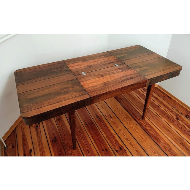 Wood Czechoslovakian Extendable Dining Table by Jindřich Halabala for Up Závody, 1950s For Sale - Image 7 of 18