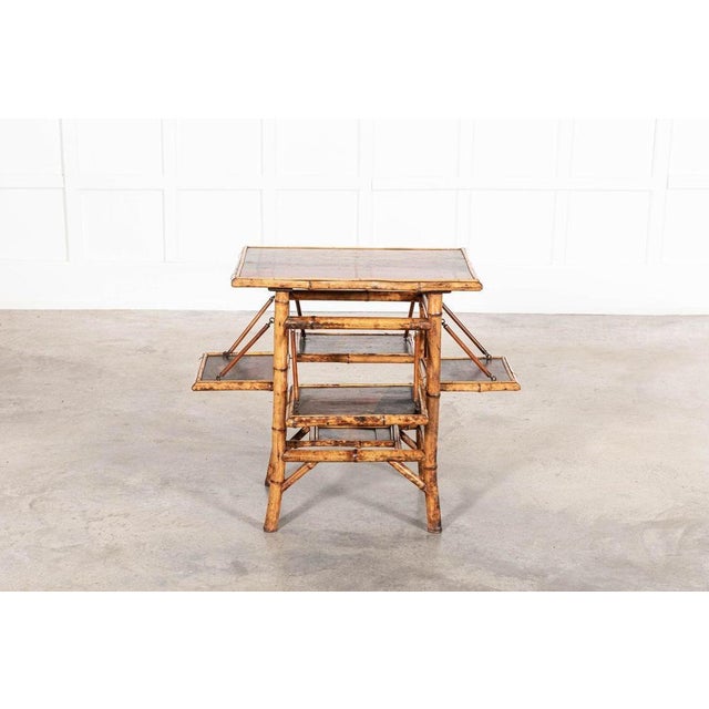 circa 1870 19thC French Bamboo & Lacquer Side Table W63 x D41 x H70 cm Weight 8 kg