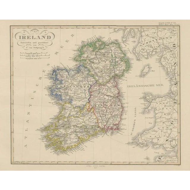 Paper Map of Ireland with Provincial and County Divisions, 1851 For Sale - Image 7 of 10