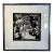 Vintage Late 60s Monochrome Abstract Floral Lithograph Print For Sale