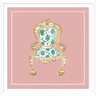 Palace Chair in Blush By Dana Gibson, Framed Art Print For Sale