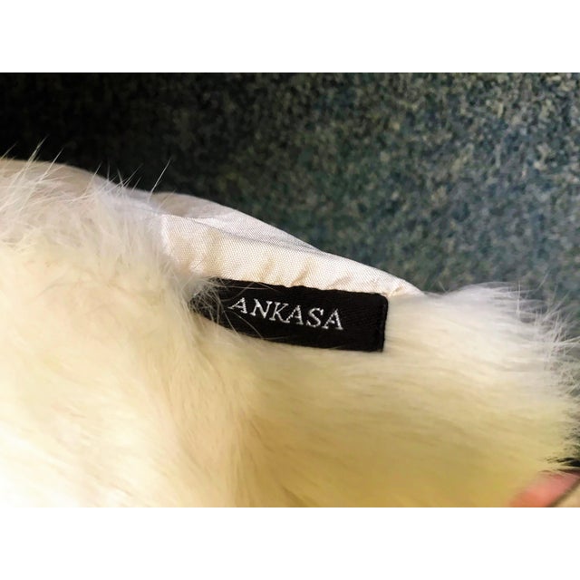 Ankasa White Rabbit Fur Toss Pillows With Rhinestone Turtle