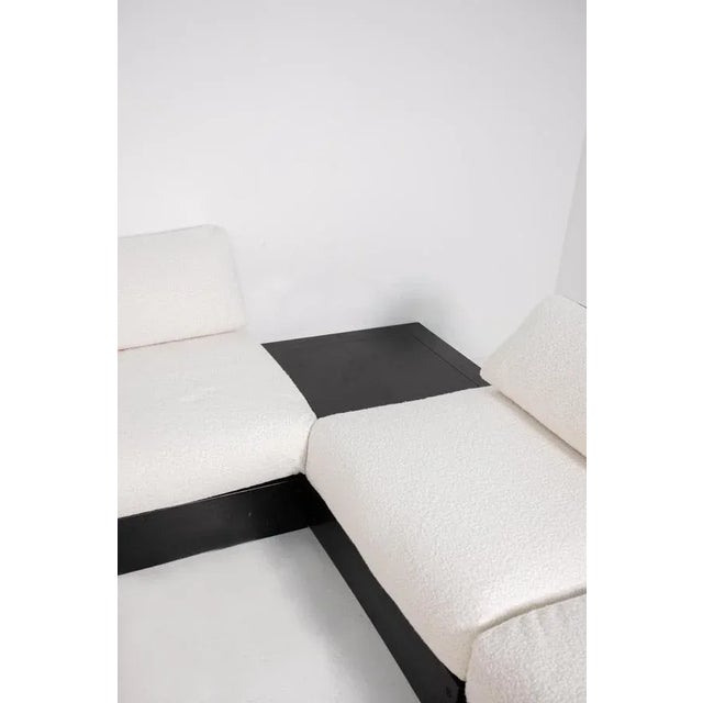 Black Set of 9-Seat Sofa in White Bouclè by Rolf Heide for ICF, 1970s For Sale - Image 8 of 16