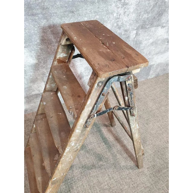Vintage Wood Step Painters Ladder, 1970s For Sale - Image 10 of 14