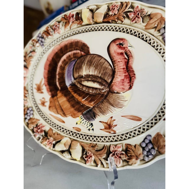 Vintage Colorful Turkey Platter, Towle Company For Sale - Image 4 of 5