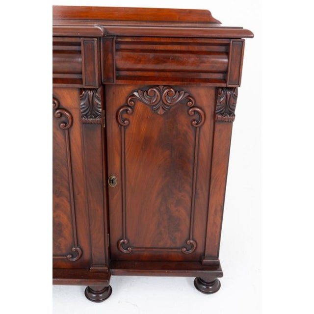 Wood Victorian Mahogany Breakfront Buffet, 1850s For Sale - Image 7 of 10