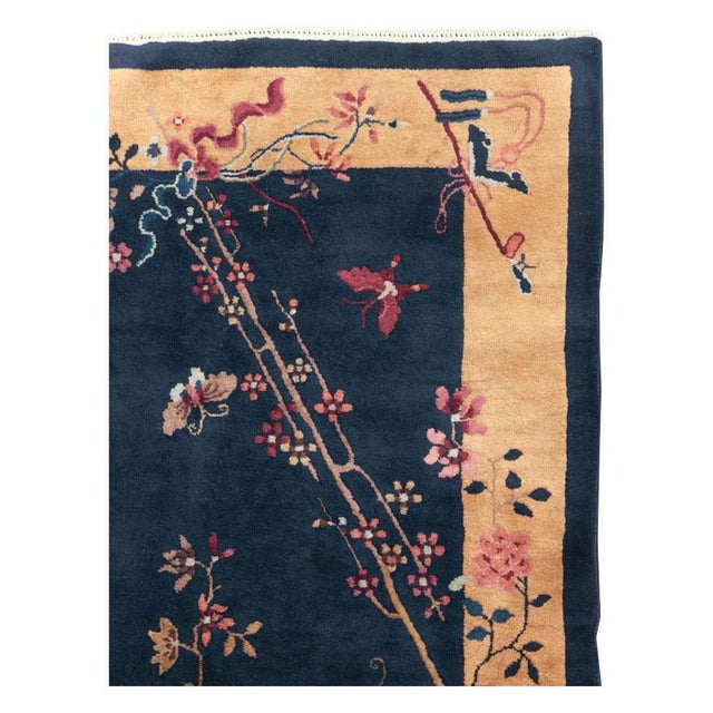 Art Deco Galerie Shabab Collection Mid-20th Century Handmade Chinese Art Deco Accent Rug For Sale - Image 3 of 9