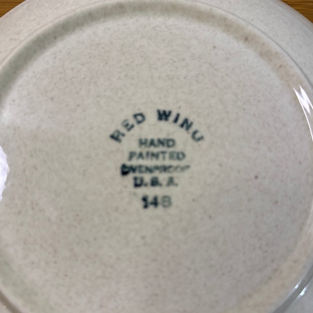 1950s 1950s Mid-Century Modern Red Wing Pottery "Random Harvest" Futura Lunch Plates - Set of 6 For Sale - Image 5 of 10