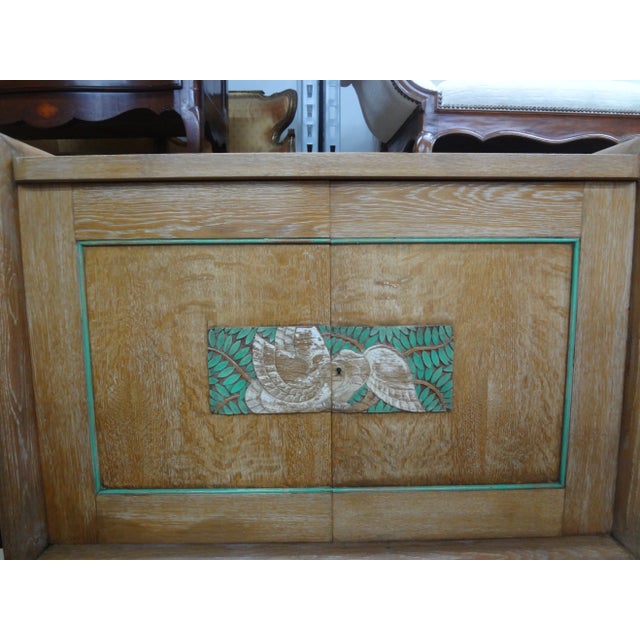 Mid-Century Modern 1940s Pair of French Modern Cerused Oak Cabinets Attributed to Jules Leleu For Sale - Image 3 of 12
